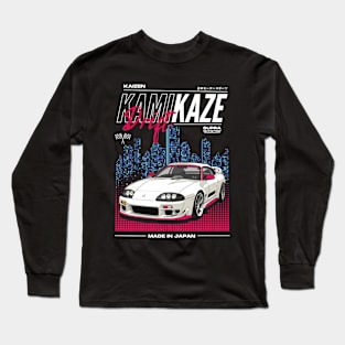 Japanese Supra JDM Synthwave Kamikaze Drift Long Sleeve T-Shirt